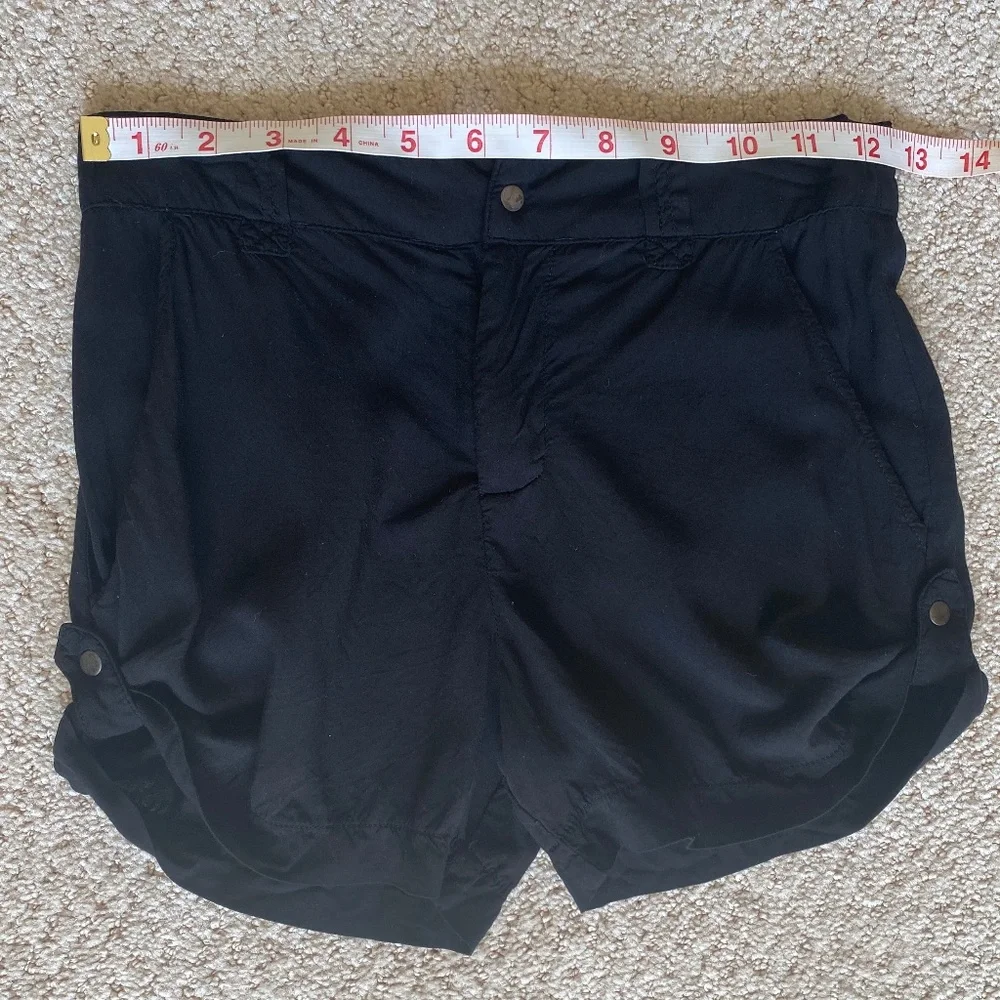 Ella Moss shorts black side cuff snap girls 14